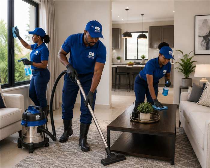Nexa team performing residential house cleaning